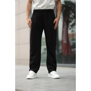 Siyah Rahat Kesim Erkek Eşofman Altı - E6560