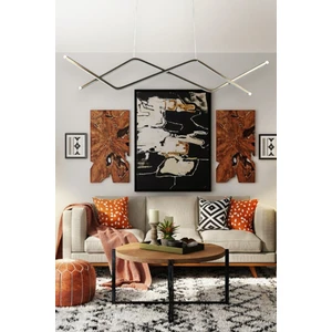 Utku Modern Tasarım Bronz Renk Yemek Masası Üstü - Mutfak - Salon Beyaz LED 2 Li Avize