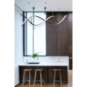 Lumora Modern Tasarım Siyah Renk Beyaz Ledli Cafe - Mutfak - Salon 2 Li LED Avize