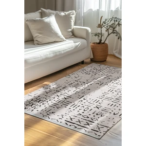 Venüs Beyaz Iskandinav Desenli Kaymaz Pamuk Kilim – Makinede Yıkanabilir, Modern ve Dayanıklı Tasarım