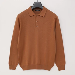 Erkek Şardonsuz Uzun Kol Ince Polo Yaka Kazak - 180540 - Taba