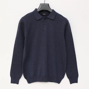 Erkek Şardonsuz Uzun Kol Ince Polo Yaka Kazak - 180540 - Koyu Indigo Melanj