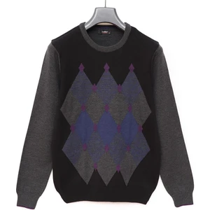 Erkek Şardonsuz Uzun Kol Ince Bisiklet Yaka Kazak - 189229 - Siyah