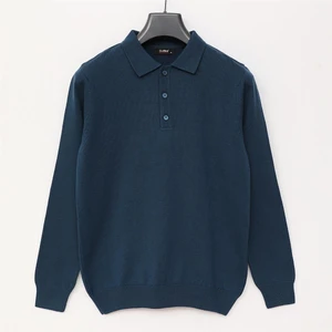 Erkek Şardonsuz Uzun Kol Ince Polo Yaka Kazak - 180540 - Petrol