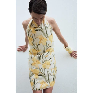 Renkli Sasha Halter Yaka Elbise