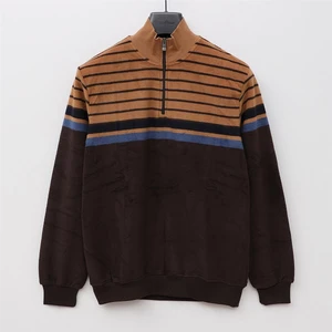 Erkek Bisiklet Yaka Uzun Kol Ince Sweatshirt - (M-2xl) - PR-4001 - Kahverengi