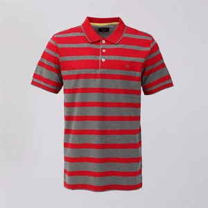 Erkek Kısa Kol Polo Yaka Tişört - CZT-151 - Füme - Kırmızı