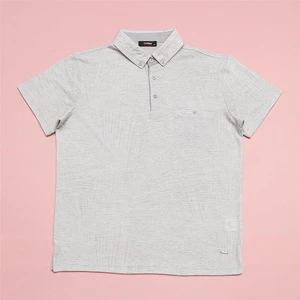 Erkek Polo Yaka Kısa Kol Yazlık Tişört  - (M-2xl) - DJS-273 - Gri Melanj