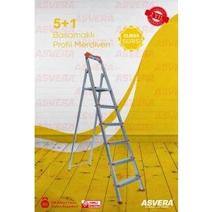 Elmas Serisi 5+1 Basamaklı Galvanizli Profil Merdiven – Dayanıklı, Kaymaz, Ergonomik Tasarım