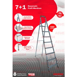ASVERA 7+1 BASAMAKLI PROFİL MERDİVEN