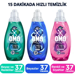 Express Fresh Sıvı Deterjan 1480 ml Ultra Beyaz X1 Renkli ve Siyahlar X1 Kötü Koku Karşıtı X1