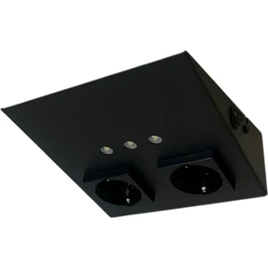 Tezgah Altı Ikili Priz / Siyah Kasa / 3000K Sarı Işık / Avax