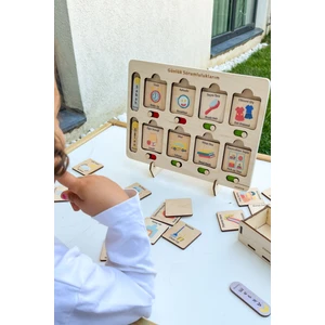 Günlük Sorumluluklarım, Çocuklar Için Görsel Program, Günlük Program, Iş Çizelgesi Ahşap Oyuncağı