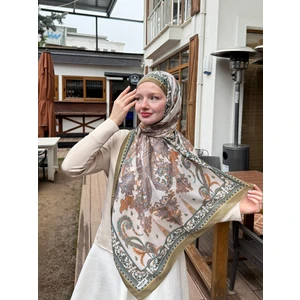 Kamer Scarf Timeless Wieve Serisi Etnik Desen Şal Krem
