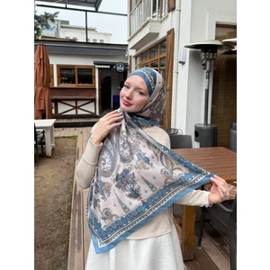 Kamer Scarf Timeless Wieve Serisi Etnik Desen Şal Yeşil-Vizon