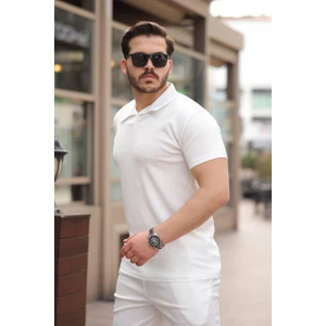 Erkek Hemşir Yaka Likralı Regular Kalıp Polyamid Kumaş T-Shirt