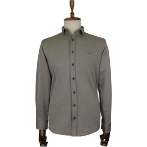 Yeşil Uzun Kol Örme  Biyeli comfort rahat Kesim Casual Gömlek 1004225116