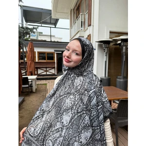 Kamer Scarf Etnomix Serisi Soft Pamuk Etnik Desen Şal Siyah