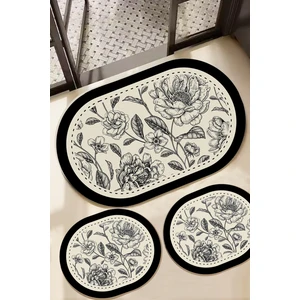 Chilai Home Rasse 3'lü Banyo Paspas Seti, Kaydırmaz Tabanlı djtbanyo