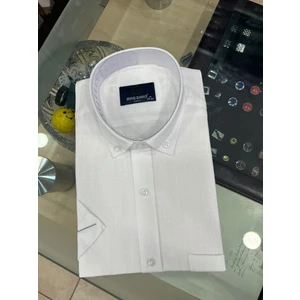 Pamuk Keten Kısakol Erkek Gömlek