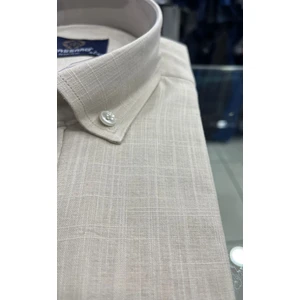 Pamuk Keten Kısakol Erkek Gömlek