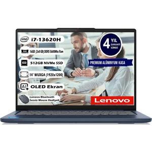Ideapad Slim 5 14IRH10 Intel Core I7-13620H 16GB 512GB SSD 14" Wuxga (1920X1200) OLED Freedos Taşınabilir Bilgisayar 83HR004CTR