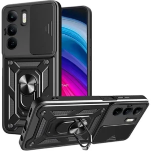Realme C75 Uyumlu Kılıf Pars Yüzüklü Standlı Siyah