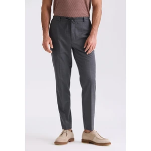 Koyu Lacivert Comfort Fit Beli Lastikli Yünlü Kumaş Pantolon
