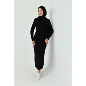 Uzun Kollu Fitilli Bisiklet Sıfır Yaka Terletmeyen Pamuklu Içlik Uzun Elbise Astar Tesettür