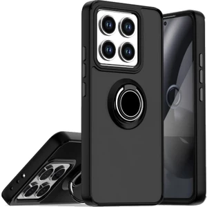 Xiaomi 14T Pro Uyumlu Kılıf Montreal Yüzüklü Standlı Siyah