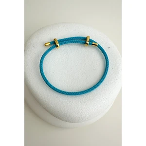 Renkli Örme Ip Çelik Plaka Detay Ayarlanabilir Bileklik