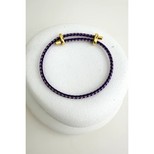 Geometrik Desenli Örme Ip Çelik Plaka Detay Ayarlanabilir Bileklik