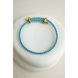 Geometrik Desenli Örme Ip Çelik Plaka Detay Ayarlanabilir Bileklik