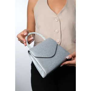 Monako Bej Saten Taşlı Kadın El Çantası