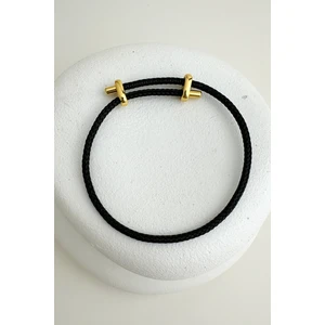 Renkli Örme Ip Çelik Plaka Detay Ayarlanabilir Bileklik