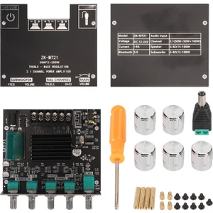 Zk MT21 Bluetooth Güç Amplifikatörü Kartı 2.1 Kanal Dc 12V‑24V Ses Güç Amplifikatörü Modülü 20‑100W 4‑8ω Hoparlör Için (Yurt Dışından)