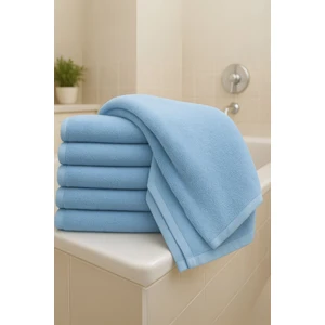6 Adet 50 x 90  cm  Hamam Spa El-Yüz-Baş Havlusu Mavi