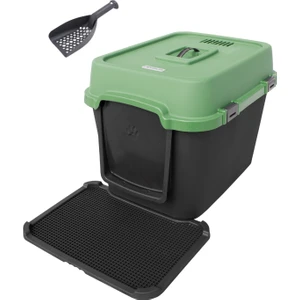 Premium Kapalı Kedi Tuvaleti Paspaslı Yeşil 50*50*65cm