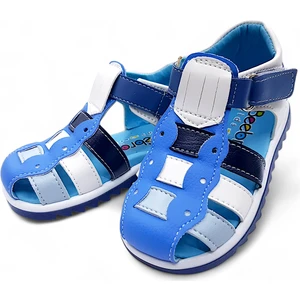 Ortopedik İlk Adım Erkek Bebek Sandaleti EİAGCM2406 Saks Lacivert Beyaz 20