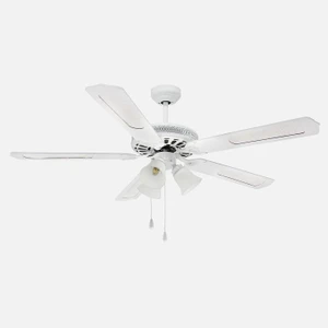 Dlc Karayel 132 cm  Bakır Motor 3 Lambalı Tavan Vantilatörü Beyaz