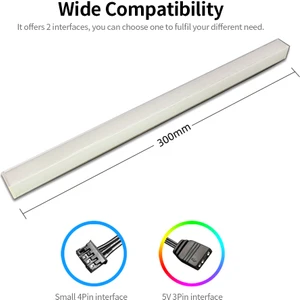 Coolmoon Manyetik Argb LED Şerit Çift Taraflı Aydınlatma Şeridi Gökkuşağı Pc Kasa Işık Çubuğu 5V 3pin Argb Başlık Senkronizasyon Aydınlatma Efekti (Yurt Dışından)