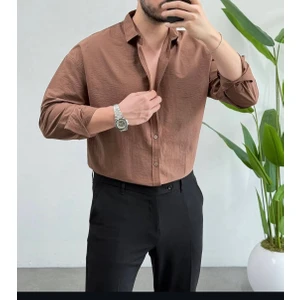 Erkek Yeni Sezon Trend Louıs Kumaş Terletme Yapmayan Vücuda Yapışmayan Oversize Gömlek