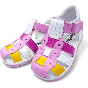 Ortopedik İlk Adım Kız Bebek Sandaleti KİAGCM2406 Pembe Beyaz Sarı 20
