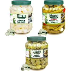 Turşu Durağı Çubuk Turşusu 2kg | Lahana Turşusu 2kg | Çağla Badem Turşusu 1.5 kg