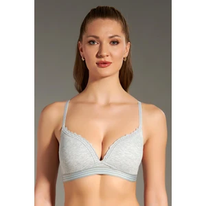 Dantel Detay Desteksiz Çocuk Sütyeni C18132 Gri Melanj