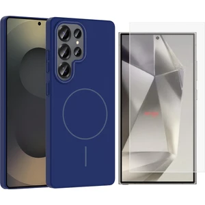 Samsung Galaxy S24 Ultra Kılıf M-safe Şarj Özellikli Zore Ruby Sert Kapak + Nano Ekran Koruyucu