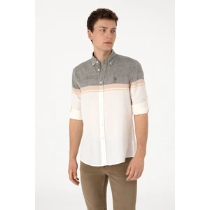 U.s. Polo Assn. Erkek Haki Gömlek Desenli 50306336-VR027