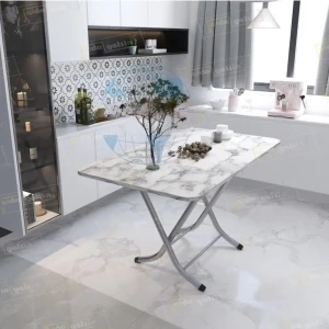 Dekoratif Katlanır Masa 70*120 Beyaz Suntalam Malzemeden Klasik Tasarım ile Mutfak İçin