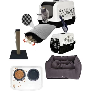 Lüx Xxl Büyük Boy Kedi Tuvalet Kabı ( Kare Yataklı Paspaslı Tam Set )