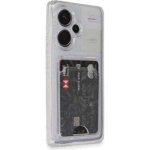  Xiaomi Redmi Note 13 Pro Plus Kılıf Kartlıklı Şeffaf Kart Koymalı Silikon Yumuşak Kapak Kılıf- Şeffaf